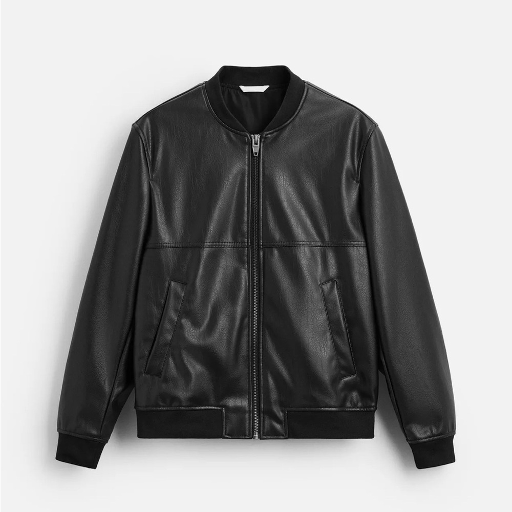 ZARA Faux Leather Bomber Jacket